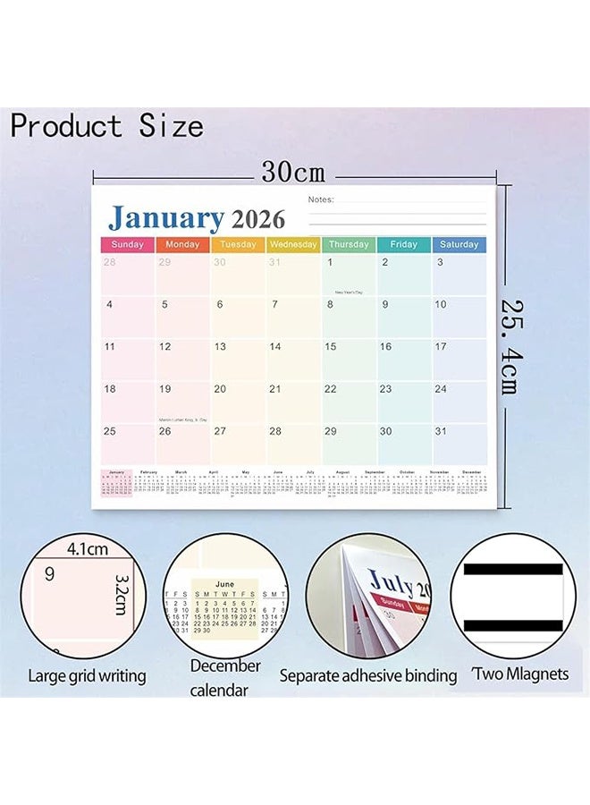التقويم المغناطيسي للثلاجة، تقويم جداري لمدة 18 شهرًا من يناير 2026 إلى يونيو 2027، تقويم الثلاجة مناسب لحفظ التواريخ المهمة، مثالي للترتيب - Image 2